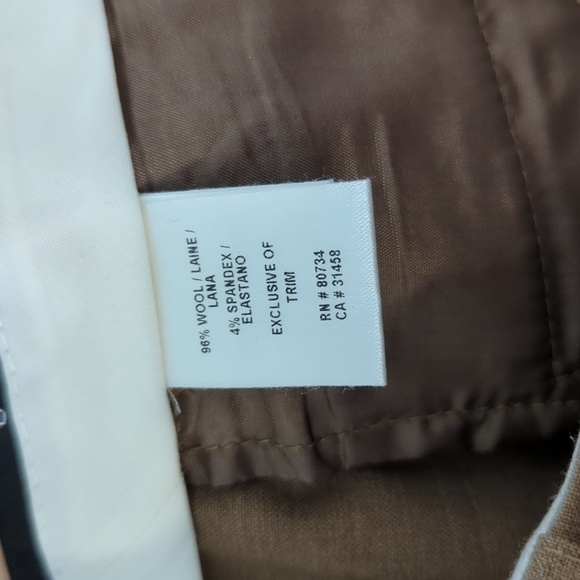 BCBGMaxazria Mid Rise Wide Leg Wool Pant Brown 8 Business casual academia office - Picture 8 of 11